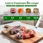 Handheld Vacuum Sealer with 30 Bags & 4 Clips, White, Portable Mini Food Sealer Machine, Battery Powered for Kitchen, Meal Prep, Travel, Marinating, One-Button Operation to Keep Food Fresh - Image 3
