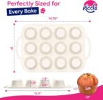 RICCLE Silicone Muffin Pans for Baking with Metal Reinforced Frame, 12-Cup Cupcake Pan, 2 Pcs Muffin Trays for Cupcake Baking, Tray Molds, Oven & Dishwasher Safe, BPA-Free - Image 3