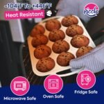 RICCLE Silicone Muffin Pans for Baking with Metal Reinforced Frame, 12-Cup Cupcake Pan, 2 Pcs Muffin Trays for Cupcake Baking, Tray Molds, Oven & Dishwasher Safe, BPA-Free - Image 5