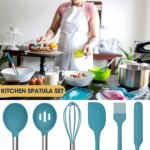 Silicone Cooking Utensil Set, Fungun Non-stick Kitchen 24 Pcs Cookware, Heat Resistant , Silicone Kitchen Tools Gift with Stainless Steel Handle (Blue-24pcs） - Image 4