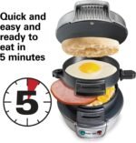 Hamilton Beach Breakfast Sandwich Maker with Egg Cooker Ring, Customize Ingredients, Perfect for English Muffins, Croissants, Mini Waffles, Perfect White Elephant Gifts, Silver (25475) - Image 3