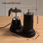 Electric Espresso Machine with Milk Frother 2 in 1 Efficient Moka Pot Coffee Maker with Milkfroth Aluminum One-Touch Operation for Effortless Cappuccinos Lattes Macchiatos Black - Image 3