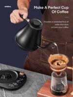 Electric Gooseneck Kettle Temperature Control, Pour Over Electric Kettle for Coffee and Tea, 100% Stainless Steel Inner, 1200W Rapid Heating, 0.8L, Built-in Stopwatch, Matte Black - Image 6