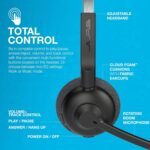 JLab Go Work Pop On-Ear Wireless Headset, Black, 50+ Hours Playtime, Bluetooth Multipoint, Rotating Boom Mic, Noise Canceling MEMS Microphone, Light-Weight, Portable, PC/Mac| Mobile (1 Pack) - Image 3