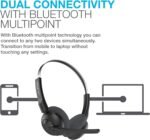 JLab Go Work Pop On-Ear Wireless Headset, Black, 50+ Hours Playtime, Bluetooth Multipoint, Rotating Boom Mic, Noise Canceling MEMS Microphone, Light-Weight, Portable, PC/Mac| Mobile (1 Pack) - Image 4