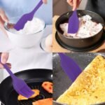 Silicone Spatulas Set, Rubber Spoon Spatula Heat Resistant Spoonula One Piece Design Seamless Spatula Non-Stick Scrapers Baking Mixing Tool (Purple) - Image 4