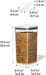 OXO Good Grips Pet POP Container – 6.0 Qt/5.7 L with Half Scoop, Ideal for up to 6.5lbs of Dog Food or 4.5lbs of Cat Food, Airtight Dog and Cat Food Storage Container, BPA Free, Clear - Image 3