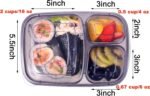 Youngever 7 Pack Bento Lunch Box, Meal Prep Containers, Reusable 3 Compartment Plastic Divided Food Storage Container Boxes - Image 4