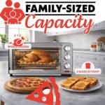 Gourmia Air Fryer Toaster Combo - 6-in-1 Multi-function Countertop Oven Adjustable Temperature & Timer, Fry Basket, Baking Pan, Oven Rack & Pullout Crumb Tray, Stainless Steel - Image 4