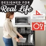 Gourmia Air Fryer Toaster Combo - 6-in-1 Multi-function Countertop Oven Adjustable Temperature & Timer, Fry Basket, Baking Pan, Oven Rack & Pullout Crumb Tray, Stainless Steel - Image 5