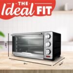 Gourmia Air Fryer Toaster Combo - 6-in-1 Multi-function Countertop Oven Adjustable Temperature & Timer, Fry Basket, Baking Pan, Oven Rack & Pullout Crumb Tray, Stainless Steel - Image 6