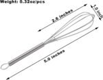 CHuangQi 5 Inch Endurance Stainless Steel Mini Whisk/Egg Beater, Set of 12 - Image 3