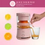 Paris Hilton Electric Citrus Juicer, Mini Portable Cordless Juicer with USB Rechargeable Base, One-Touch Button, Compact Lemon, Lime and Orange Juicer, Pink - Image 3