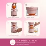 Paris Hilton Electric Citrus Juicer, Mini Portable Cordless Juicer with USB Rechargeable Base, One-Touch Button, Compact Lemon, Lime and Orange Juicer, Pink - Image 4