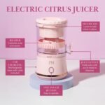 Paris Hilton Electric Citrus Juicer, Mini Portable Cordless Juicer with USB Rechargeable Base, One-Touch Button, Compact Lemon, Lime and Orange Juicer, Pink - Image 5