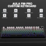 AULA F99 Pro Wireless Mechanical Keyboard with Knob,Gasket Structure,Tri-Mode BT5.0/USB-C/2.4GHz Hot Swappable Keyboard,Creamy Sound,RGB Backlit PBT Keycaps Computer Gaming Keyboards - Image 3
