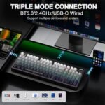 AULA F99 Pro Wireless Mechanical Keyboard with Knob,Gasket Structure,Tri-Mode BT5.0/USB-C/2.4GHz Hot Swappable Keyboard,Creamy Sound,RGB Backlit PBT Keycaps Computer Gaming Keyboards - Image 4