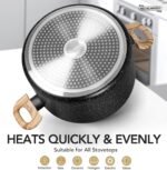 MICHELANGELO 8 Quart Stock Pot with Lid, Nonstick Cooking Pots, 8 Qt Soup Pot with Lid, Large Induction Pots for Cooking, Stockpot with Healthy Coating - Image 5