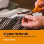 Fiskars 8" Original Orange-Handled Stainless Steel Scissors, Ergonomic and Keeps Material Flat, Sharp All-Purpose Paper and Fabric Scissors for Office, Arts, and Crafts - Image 5