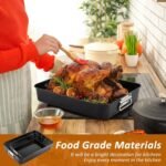 4 Pcs Deep Lasagna Baking Pan for Oven, 16/13.8/10 Inch Baking Dishes for Oven, Roasting Pans with Stainless Steel Handles, Heavy Duty Bakeware for Cake and Brownie - Image 4