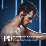 Bluetooth Headphones, Deep Bass Wireless Running Headphones w/16 Hrs Playtime, Bluetooth Earbuds in-Ear w/Earhooks, IPX7 Waterproof Sports Earphones with Microphone for Calls - Image 4