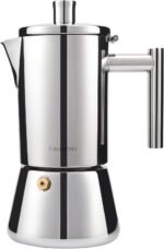 Easyworkz Diego Stovetop Espresso Maker Stainless Steel Italian Coffee Machine Maker 4Cup 6.8 oz Induction Moka Pot - Image 5