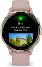 Garmin Venu 3S Soft Gold Stainless Steel Bezel 1.2-Inch AMOLED Touchscreen Display Smart Watch with 41mm Dust Rose Case and Silicone Band - Image 3