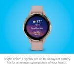 Garmin Venu 3S Soft Gold Stainless Steel Bezel 1.2-Inch AMOLED Touchscreen Display Smart Watch with 41mm Dust Rose Case and Silicone Band - Image 4