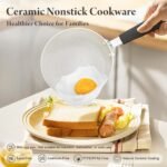 25-PC Pots and Pans Set Non Stick Ceramic Cookware Set, Healthy Non Toxic Kitchen Cookware Sets with Large Capacity, Induction Compatible, PFAS/PTFE/PFOA/PFOS Free, Black/White - Image 5