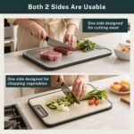 Stainless Steel Cutting Board, Large Double Sided Cutting Board for kitchen, 18/8 Stainless Steel & Wheat straw pp, Food-Grade, non Toxic - Easy to Clean, 16 x 11 Inches - Image 4