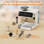 20 Bar Espresso Machine with Grinder, Espresso Maker with 19 Grinding Settings, Coffee Machine with Pressure Gauge, 94.7Oz Removable Water Tank for Latte & Cappuccino - Image 5