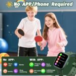 Kids Smart Watch for Girls Boys,IP68 Waterproof Kids Fitness Tracker Watch with 1.83" Face,Heart Rate Sleep Monitor,19 Sport Modes,Puzzle Games with APP,Great Gifts for Teens 6+ (Green) - Image 3