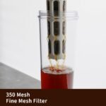 watchget Portable Cold Brew Coffee Maker 34oz/1L Iced Coffee Maker and Tea Brewer Leak-Proof Removable Fine Mesh Filter Perfect for Outdoor Camping Trip (White) - Image 3