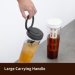 watchget Portable Cold Brew Coffee Maker 34oz/1L Iced Coffee Maker and Tea Brewer Leak-Proof Removable Fine Mesh Filter Perfect for Outdoor Camping Trip (White) - Image 5