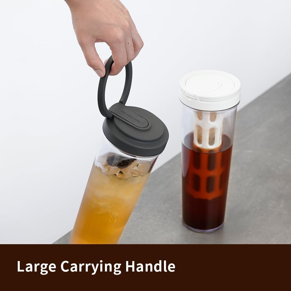 watchget Portable Cold Brew Coffee Maker 34oz/1L Iced Coffee Maker and Tea Brewer Leak-Proof Removable Fine Mesh Filter Perfect for Outdoor Camping Trip (White) - Image 8