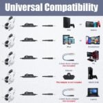 BENGOO Pro Gaming Headset for PS4 PS5 PC Xbox One Controller, Noise Cancelling Over Ear Headphones with Mic, LED Light, Bass Surround, Soft Memory Earmuffs for Laptop Mac - White - Image 3