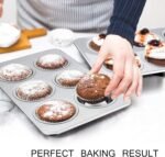TeamFar 2 Packs Muffin Pan, Stainless Steel Muffin Cupcake Pan Tin Tray for Baking, for Mini Cakes/Tarts/Quiche, Healthy & Sturdy, Oven & Dishwasher Safe (6-Cup) - Image 4