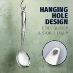 Zulay Kitchen Stainless Steel Serving Spoon - 11.5” Large Cooking & Serving Spoon with Ergonomic Handle - Durable, Rust-Resistant & Dishwasher Safe Kitchen Utensil for Cooking and Buffets - Image 4