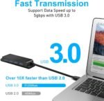 4-Port USB 3.0 Portable Desk Hub,Fixable USB Data Hub 3.0 with 3.3ft/100CM Cable for MacBook, Mac Pro/Mini, iMac, XPS, Surface Pro, Notebook PC, USB Flash Drives, Mobile HDD,Computer and More - Image 5