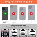 iCoverCase Compatible with iPhone 15 Wallet Phone Case with Card Holder for Women Men, [RFID Blocking] Card Slots PU Leather Protective Wallet Case 6.1 Inch (Beige Leopard) - Image 3