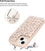 iCoverCase Compatible with iPhone 15 Wallet Phone Case with Card Holder for Women Men, [RFID Blocking] Card Slots PU Leather Protective Wallet Case 6.1 Inch (Beige Leopard) - Image 6