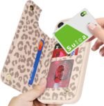 iCoverCase Compatible with iPhone 15 Wallet Phone Case with Card Holder for Women Men, [RFID Blocking] Card Slots PU Leather Protective Wallet Case 6.1 Inch (Beige Leopard) - Image 8