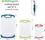 Cutting Boards for Kitchen, Plastic Chopping Board Set of 4 with Non-Slip Feet and Deep Drip Juice Groove, Easy Grip Handle, Dishwasher Safe - Image 3
