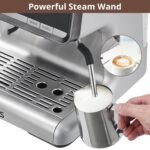 Espresso Machine With Grinder, Barista Express Espresso Machine, 20 Bar Expresso Coffee Machines with Milk Frother Steam Wand, Cappuccino & Latte Machine for Home, Silver - Image 6