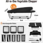 8 Blade All-in-1 Vegetable Chopper Mandoline Slicer with Container, Food Chopper, Onion Chopper, Veggie Cutter for Salad, Kitchen Gadgets Accessories Essentials, Black - Image 3