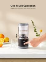 Citrus Juicer Machine, Automatic Orange Juicer Squeezer, High Juice Yield, Ease to Use and Clean, Electric Fruits Juicer with Cleaning Brush for Orange, Lemon, Grapefruit(Black) - Image 3