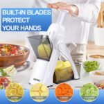 Safe Mandoline Slicer, Potato Clips Slicer, Vegetable Food Slicer, Thickness Adjustable for Cucumber Onion Carrot Lemon (Only Slicer White) - Image 3