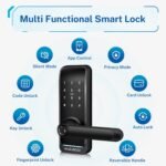 Smart Door Lock with Handle: Kucacci Keyless Entry Digital Door Lock for Front Door - Fingerprint Keypad Smart Dnob - Generate Passcode Remotely - App Control - Easy Installation(Black) - Image 3