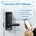 Smart Door Lock with Handle: Kucacci Keyless Entry Digital Door Lock for Front Door - Fingerprint Keypad Smart Dnob - Generate Passcode Remotely - App Control - Easy Installation(Black) - Image 4