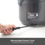Tiger JNP-S10U-KY 5.5 Cup Capacity White Rice Cooker with Non-Stick Inner Pot, Retractable Power Cord, and Keep Warm up to 12 hours (Obsidian Black) - Image 5
